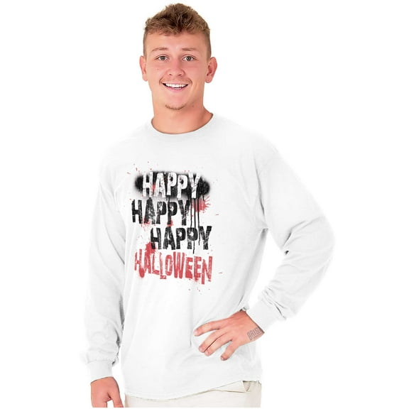 Happy Halloween Spooky Macabre Horror Long Sleeve TShirt Men Women Brisco Brands S