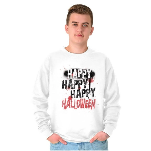Happy Halloween Spooky Macabre Horror Unisex Plus Fleece Graphic Sweatshirt Brisco Brands 3X