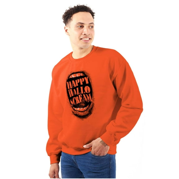 Happy Halloween Spooky Scream Pun Unisex Plus Fleece Graphic Sweatshirt Brisco Brands 2X