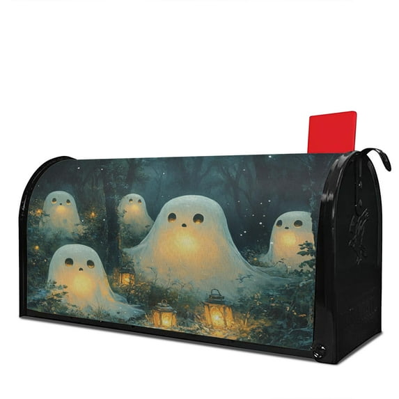 Happy Halloween Spooky Trick or Treat Mailbox Covers,Magnetic 18x21 Inch Mailboxwrap Waterproof Durable Halloween MailBoxcovers for Rustic Farmhouse Home Decorative