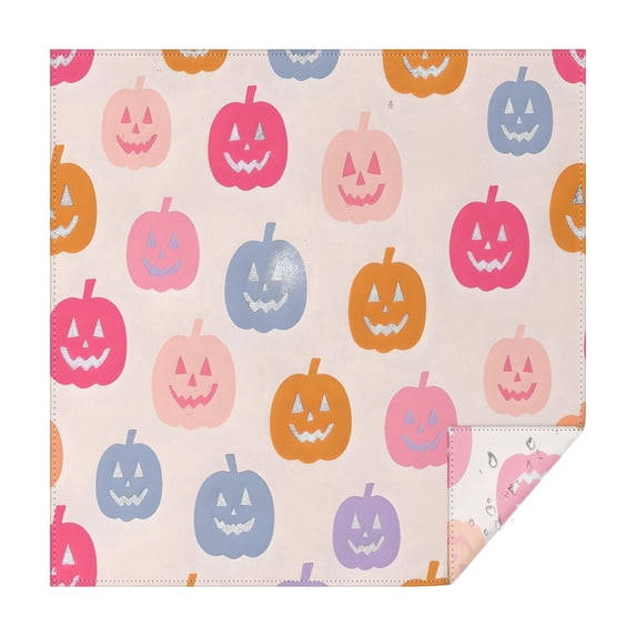 Happy Halloween Square Tablecloth Waterproof Spillproof Table Covers Horror Pumpkin Ghost Table Cover for Dining Kitchen Restaurant Birthday (42x42in)