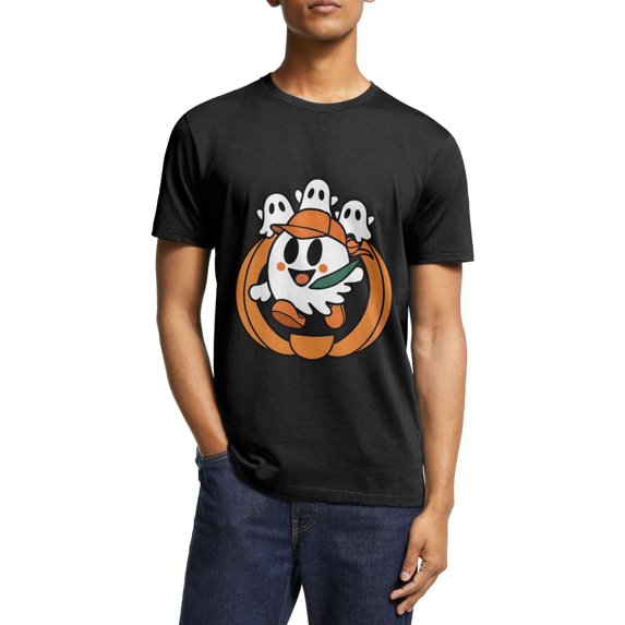 Happy Halloween T-Shirt Costume Unisex for Fall Tee Shirt Classic Tops Lovely Ghost Pumpkin Halloween Summer Short Sleeve Shirts Great Gift S- 5XL