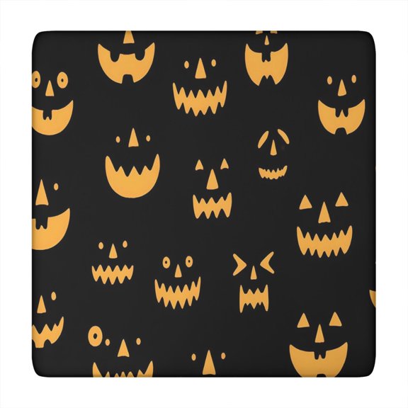 Happy Halloween Table Cloth with Elastic Edge Waterproof Spillproof Pumpkin Spooky Square Table Covers Table Cloths for Halloween Party Decoration (34x34in)