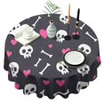 thumbnail image 1 of Happy Halloween Table Cloth Waterproof Spillproof Round Table Covers Pumpkin Skull Bat Spider Table Cover for Party Picnic Dinner Decor (70x70 inches), 1 of 6