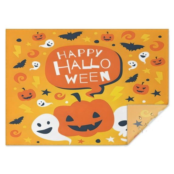 Happy Halloween Table Cloth Waterproof Spillproof Tablecolths Table Covers Pumpkin Skull Bat Spider Rectangle Tablecloth for Dining Kitchen Restaurant Birthday