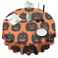 thumbnail image 1 of Happy Halloween Table Cloth Wrinkle Resistant Washable Round Table Covers Pumpkin Skull Bat Spider Table Cover for Halloween Party Decorations Favors (60x60 inches), 1 of 6