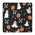 thumbnail image 1 of Happy Halloween Table Cover with Elastic Edge Wrinkle Resistant Washable Evil Pumpkin Ghost Square Table Covers Tablecloth for Halloween Party Decoration (34x34in), 1 of 6