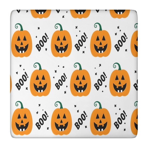 Happy Halloween Table Cover with Elastic Edge Wrinkle Resistant Washable Pumpkin Skull Bat Spider Square Table Covers Table Cover for Party Picnic Dinner Decor (36x36in)