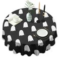 thumbnail image 1 of Happy Halloween Table Cover Waterproof Spillproof Round Table Covers Evil Pumpkin Ghost Tablecloth for Halloween Background Indoor and Outdoor Birthday (60x60 inches), 1 of 6