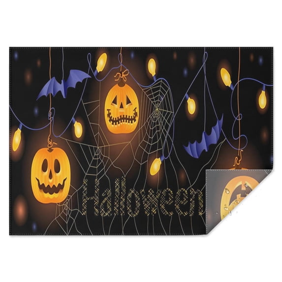Happy Halloween Table Cover Waterproof Spillproof Tablecolths Table Covers Horror Pumpkin Ghost Rectangle Table Cloths for Halloween Background Indoor and Outdoor Birthday