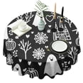 thumbnail image 1 of Happy Halloween Table Cover Wrinkle Resistant Washable Tablecolths Pumpkin Spooky Table Cloths for Halloween Background Indoor and Outdoor Birthday (60x60 inches), 1 of 6
