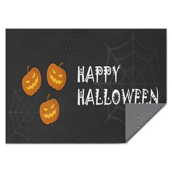 Happy Halloween Table Cover Wrinkle Resistant Washable Tablecolths Table Covers Horror Pumpkin Ghost Rectangle Table Cover for Halloween Party Decoration