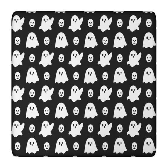Happy Halloween Tablecloth with Elastic Edge Waterproof Spillproof Horror Pumpkin Ghost Square Table Covers Tablecloth for Halloween Party Decoration (36x36in)