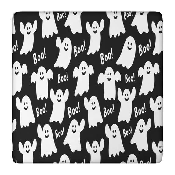 Happy Halloween Tablecloth with Elastic Edge Wrinkle Resistant Washable Evil Pumpkin Ghost Square Tablecolths Table Cloths for Halloween Birthday Wedding Graduation (36x36in)