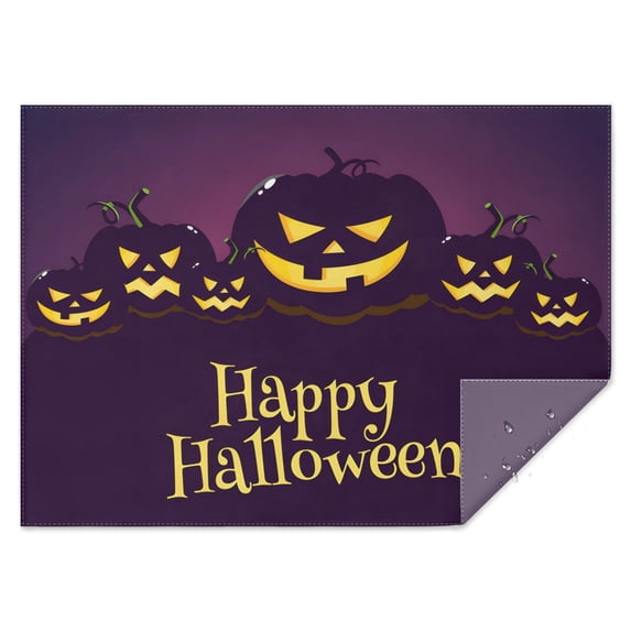 Happy Halloween Tablecloth Waterproof Spillproof Tablecolths Table Covers Pumpkin Spooky Rectangle Table Cloths for Halloween Birthday Wedding Graduation