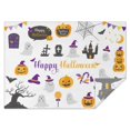 thumbnail image 1 of Happy Halloween Tablecloth Wrinkle Resistant Washable Tablecolths Table Covers Evil Pumpkin Ghost Rectangle Tablecloth for Halloween Birthday Wedding Graduation, 1 of 1