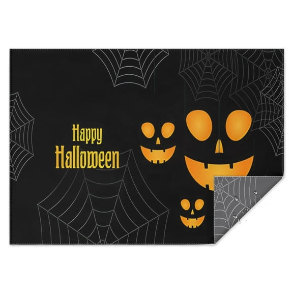 Happy Halloween Tablecloth Wrinkle Resistant Washable Tablecolths Table Covers Horror Pumpkin Ghost Rectangle Table Cloths for Party Picnic Dinner Decor