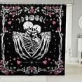 thumbnail image 1 of Happy Halloween Theme Shower Curtain,Bohemian Sun Moon Flower Decorative Bath Curtain,Romantic Skeleton Home Bathroom Decor Polyester Fabric Waterproof 72 x 84 Inches, 1 of 1