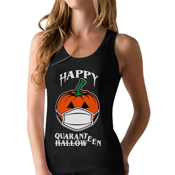 Happy Halloween Top 2020 Quarantine Pumpkin Jack O Lantern Racerback Tank Top XX-Large Black