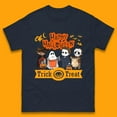 thumbnail image 1 of Happy Halloween Trick Or Treat Chibi Horror Movie Characters Killer Mens Tee Top,Navy Color,Size M, 1 of 5