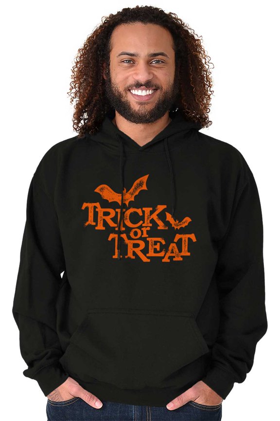Happy Halloween Trick or Treat Bats Hoodie Sweatshirt Women Men Brisco Brands S