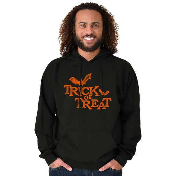 Happy Halloween Trick or Treat Bats Hoodie Sweatshirt Women Men Brisco Brands X