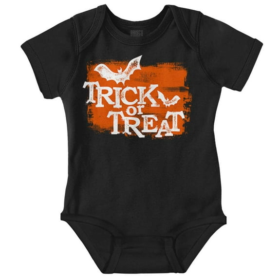 Happy Halloween Trick or Treat Bats Romper Boys or Girls Infant Baby Brisco Brands 12M