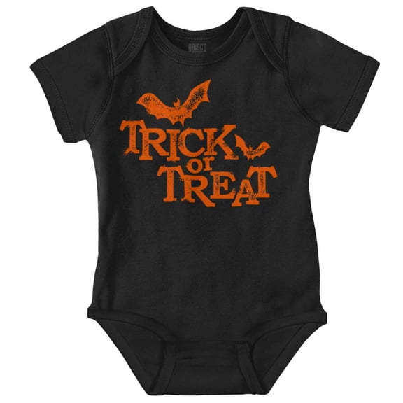 Happy Halloween Trick or Treat Bats Romper Boys or Girls Infant Baby Brisco Brands 24M