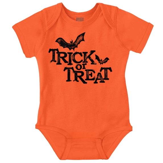Happy Halloween Trick or Treat Bats Romper Boys or Girls Infant Baby Brisco Brands 24M