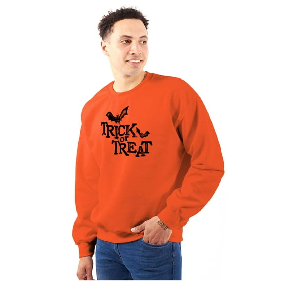Happy Halloween Trick or Treat Bats Sweatshirt for Men or Women Brisco Brands L