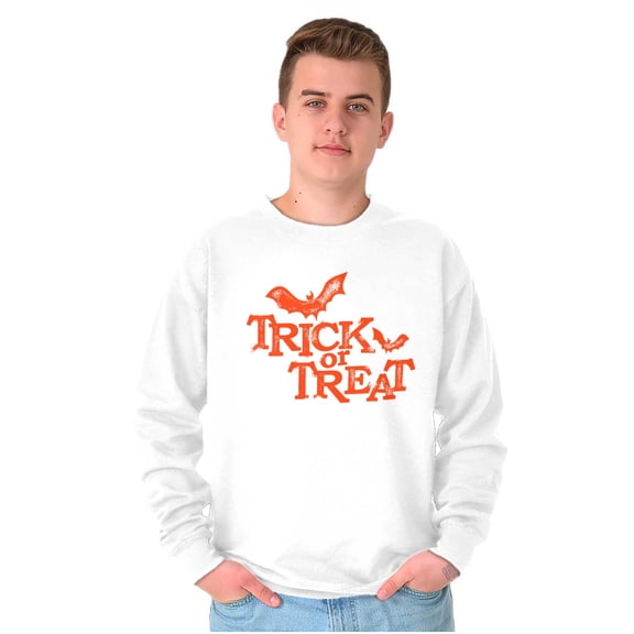 Happy Halloween Trick or Treat Bats Sweatshirt for Men or Women Brisco Brands S