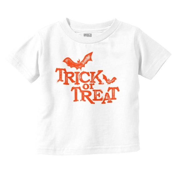 Happy Halloween Trick or Treat Bats Toddler Boy Girl T Shirt Infant Toddler Brisco Brands 12M