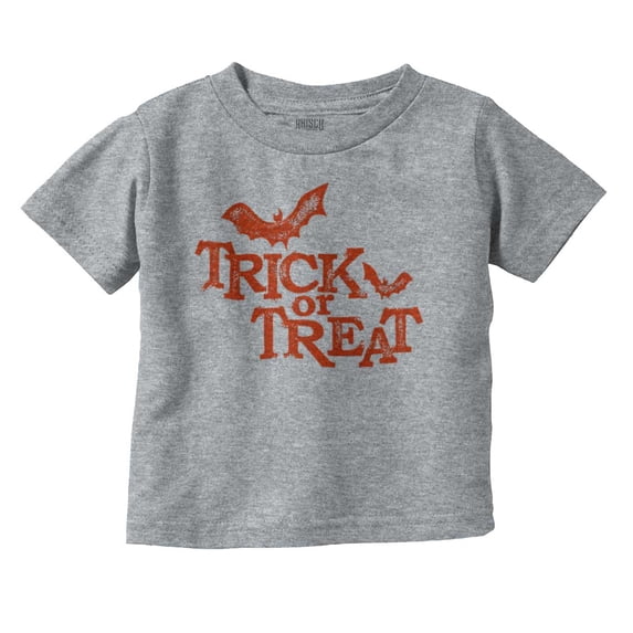 Happy Halloween Trick or Treat Bats Toddler Boy Girl T Shirt Infant Toddler Brisco Brands 12M