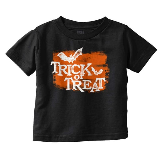 Happy Halloween Trick or Treat Bats Toddler Boy Girl T Shirt Infant Toddler Brisco Brands 12M