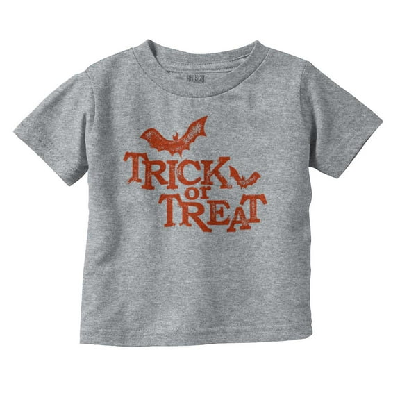 Happy Halloween Trick or Treat Bats Toddler Boy Girl T Shirt Infant Toddler Brisco Brands 24M