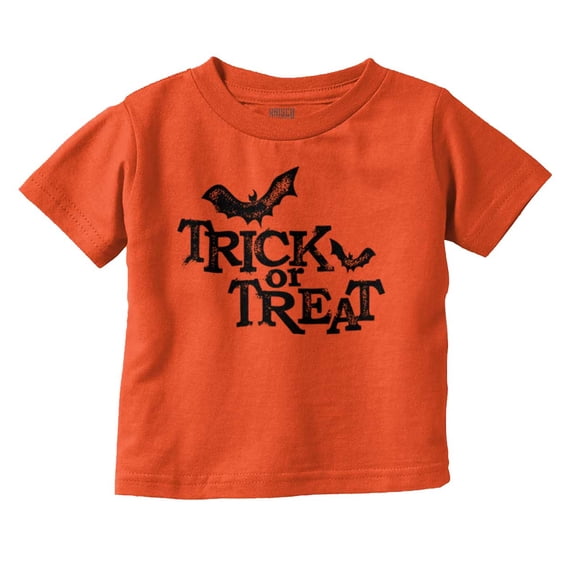 Happy Halloween Trick or Treat Bats Toddler Boy Girl T Shirt Infant Toddler Brisco Brands 3T
