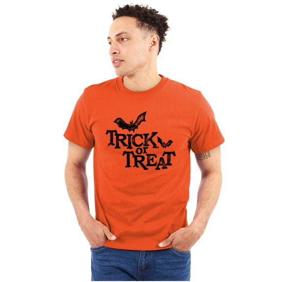 Happy Halloween Trick or Treat Bats Plus Size Crewneck Graphic Tee Shirt Brisco Brands 5X