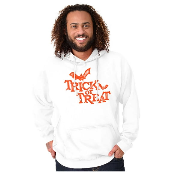 Happy Halloween Trick or Treat Bats Unisex Plus Fleece Graphic Hoodie Brisco Brands 4X