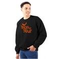 thumbnail image 1 of Happy Halloween Trick or Treat Bats Unisex Plus Fleece Graphic Sweatshirt Brisco Brands 2X, 1 of 5