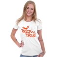 thumbnail image 1 of Happy Halloween Trick or Treat Bats Womens Slim Fit Graphic Tee Brisco Brands X, 1 of 5