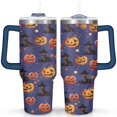 thumbnail image 1 of Happy Halloween Tumbler with Handle and Straws 40 OZ Vacuum Insulated Travel Coffee Mug Birthday Present for Men Dad Son Husband Gifts for Him/Her Coffee Mugs, 1 of 7