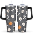 thumbnail image 1 of Happy Halloween Tumbler with Handle Insulated Water Bottle 40 oz Cafe Tumblers for Drinking Coffee Water Wine Ideal Gift for Husband Son Dad, 1 of 7