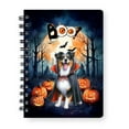 thumbnail image 1 of Happy Halloween Vampire Australian Shepherd BOO with Pumpkins Fun and Spooky Spiral Bound Journal Aussie Dog Lover Gifts 5x7in Spiral Notebook - 00018, 1 of 5