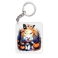 thumbnail image 1 of Happy Halloween Vampire Bichon Frise BOO with Pumpkins Fun and Spooky Acrylic Keychain Bichons Dog Lovers Gifts Idea Collar Charm Tag Keyring - 00018, 1 of 5