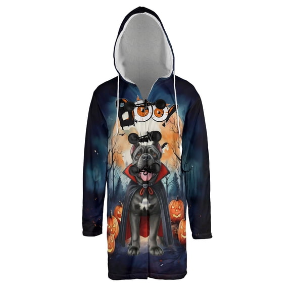 Happy Halloween Vampire Cane Corso BOO with Pumpkins Fun and Spooky All Over Print 3D Hooded Duffle Toggle Coat Italian Mastiff Dog Lover Gifts Idea - 00018