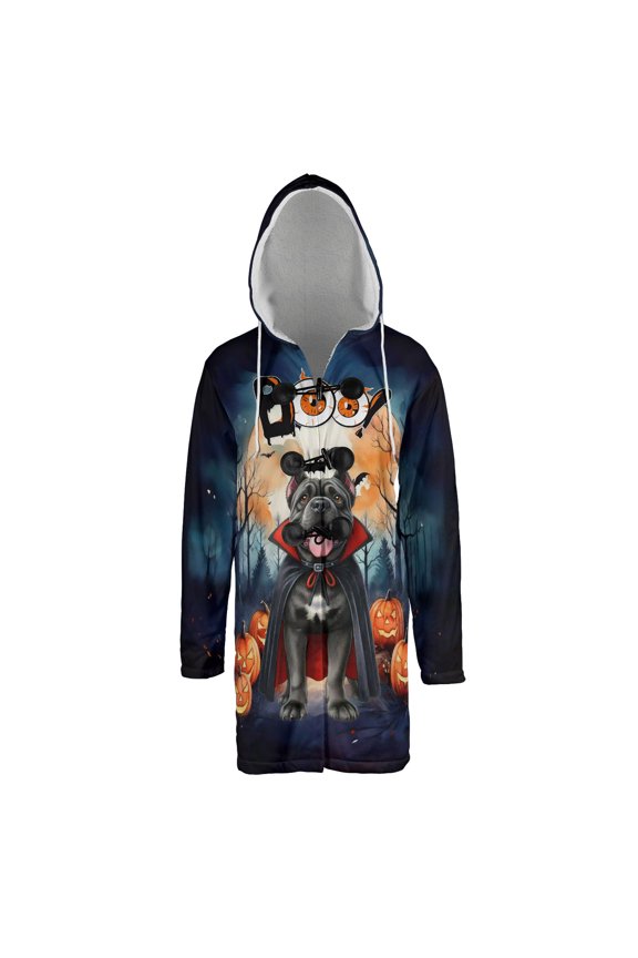 Happy Halloween Vampire Cane Corso BOO with Pumpkins Fun and Spooky All Over Print 3D Hooded Duffle Toggle Coat Italian Mastiff Dog Lover Gifts Idea - 00018