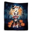 thumbnail image 1 of Happy Halloween Vampire Pitbull BOO with Pumpkins Fun and Spooky Quilt Blanket Terrier Dog Lover Cozy Comforter Throw Blanket - 00018, 1 of 5