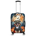 thumbnail image 1 of Happy Halloween Vampire Pug BOO with Pumpkins Fun and Spooky Travel Luggage Cover Dog Lover Gifts Suitcase Dust Protective Decor - 00018, 1 of 5
