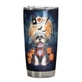 thumbnail image 1 of Happy Halloween Vampire Shih Tzu BOO with Pumpkins Fun and Spooky 20oz Stainless Steel Tumbler Insulated Cup with Lid Lion Dog Lover Gifts - 00018, 1 of 5
