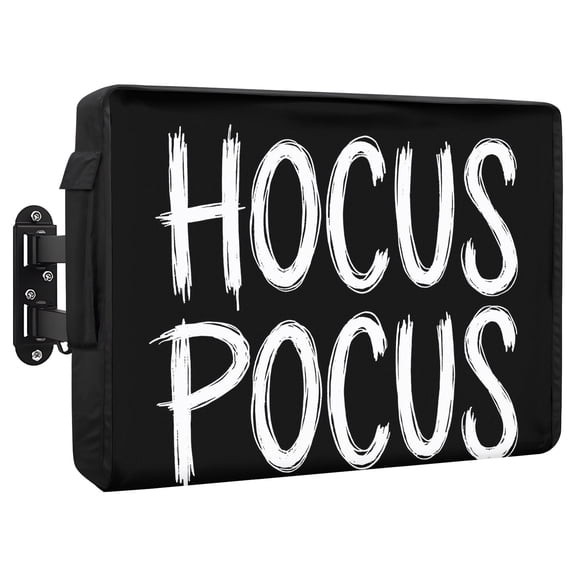 Happy Halloween Waterproof Outdoor TV Cover, Hocus Pocus Black Background Abstract Outside Weatherproof TV Enclosures for 30 to 32 Inch LCD Television Shield Flat Screen Protectors